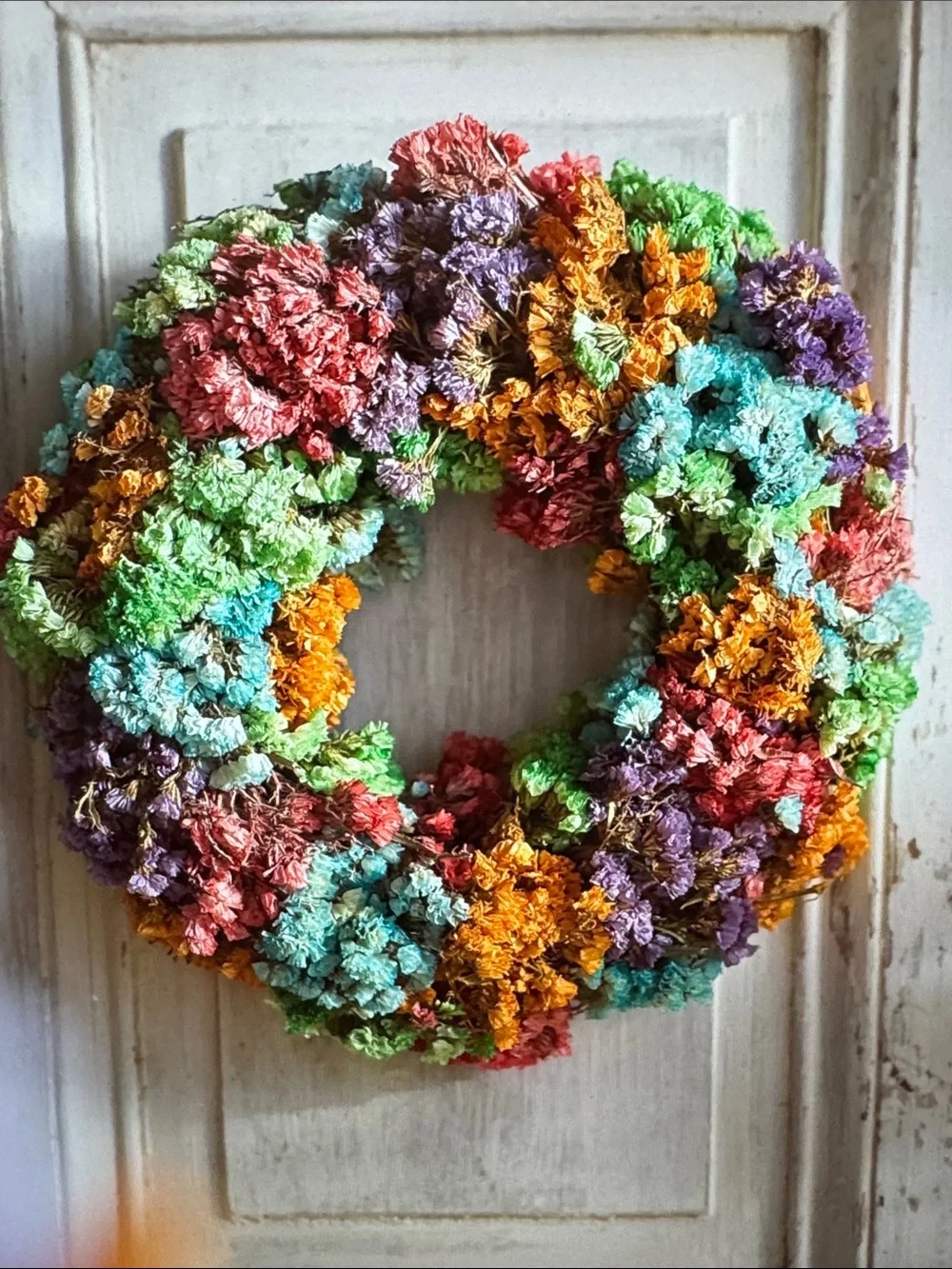 Anthropologie Pastel Statice Dried Wreath